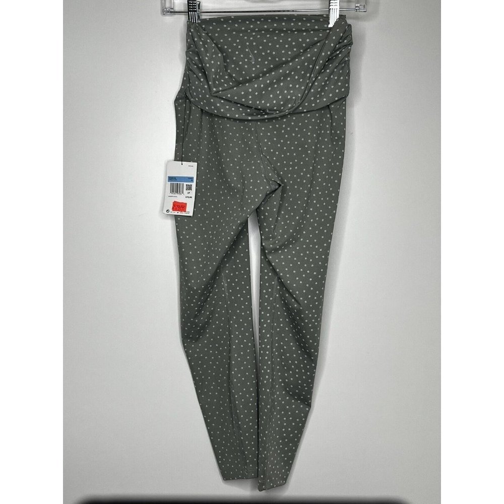Nike Yoga Gray White Dri-Fit High Rise Leggings Twist Front Capri Women's Medium